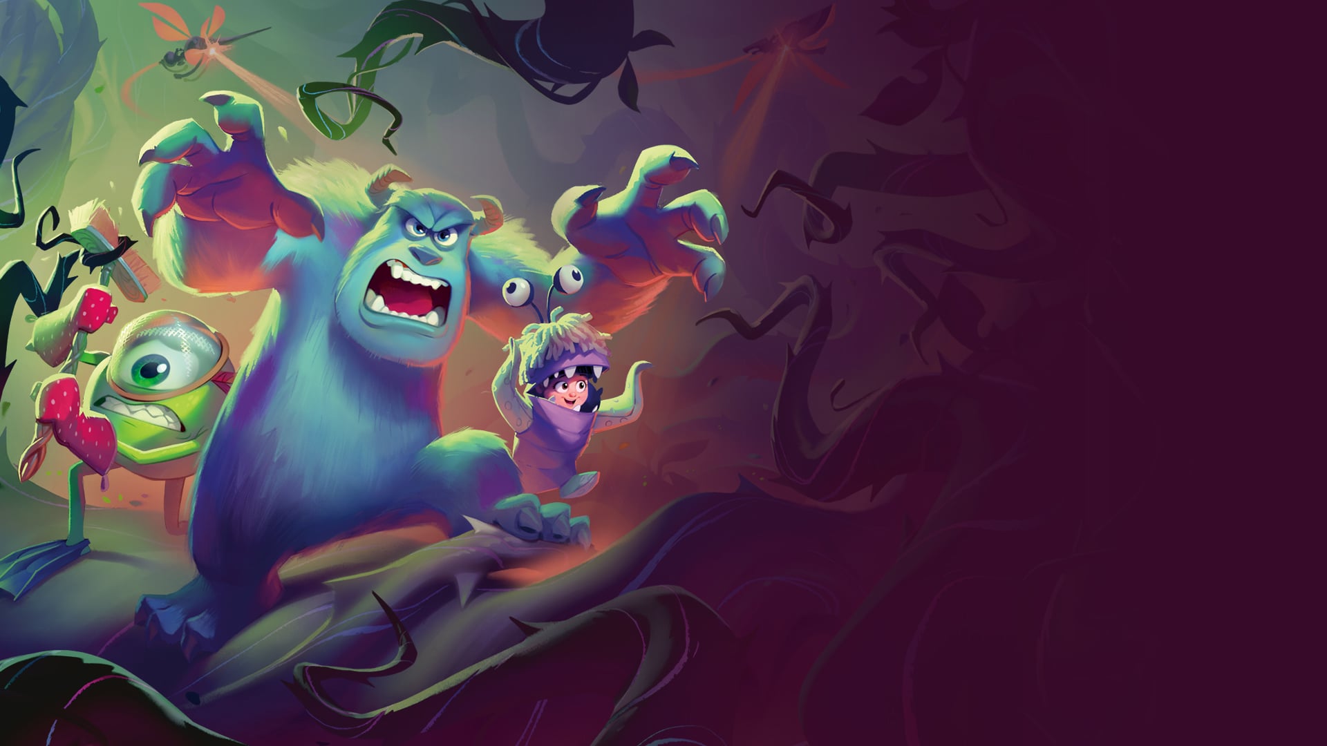 Attack of the Vine! official Ravensburger key art — cinematic Lorcana scene