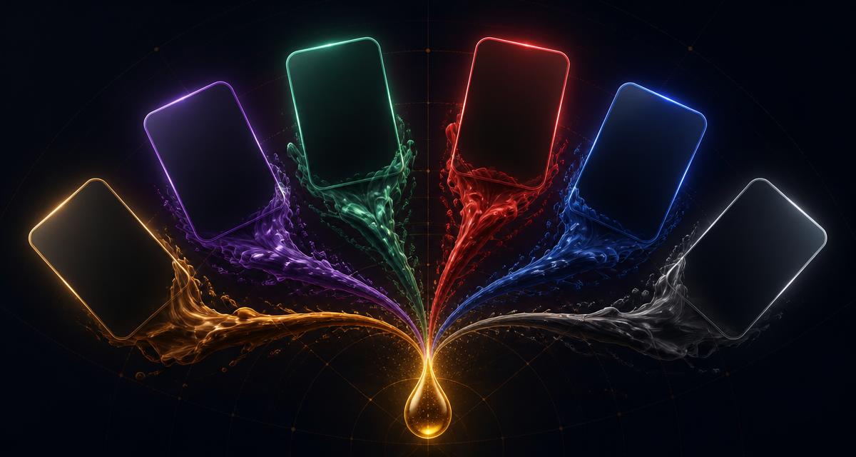 Ink ribbons in six colours feeding six blank Lorcana card shapes